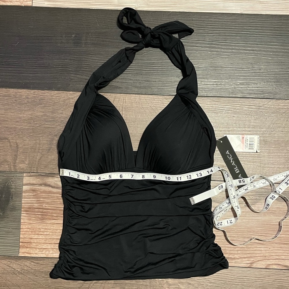 La Blanca Black Tankini Halter Top